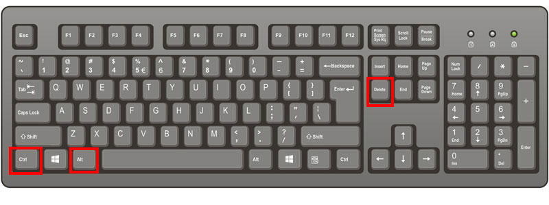 ctrl   alt   delete键