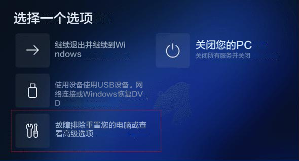 Windows 11 选择故障排除