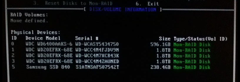 BIOS RAID 0 信息