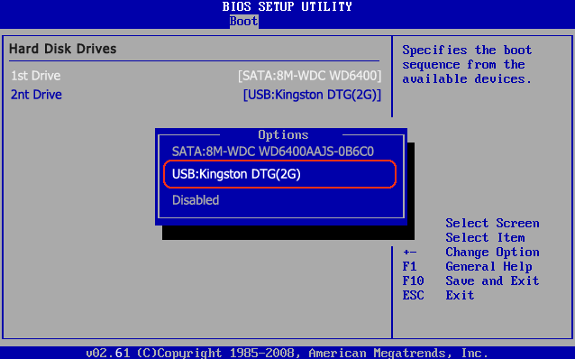 从 USB bios 启动计算机