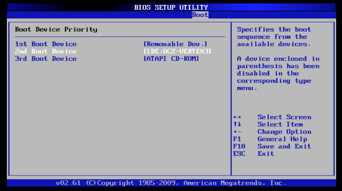 BIOS 中的启动顺序