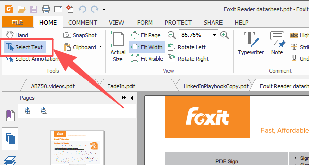 福昕阅读器选择文本