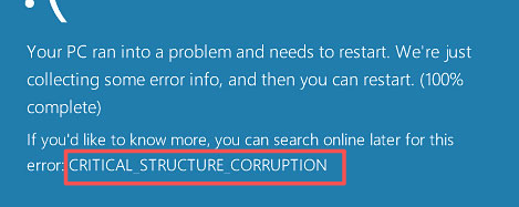 0x00000109错误,CRITICAL STRUCTURE CORRUPTION