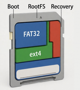 带标签的嵌入式系统多分区SD卡示意图