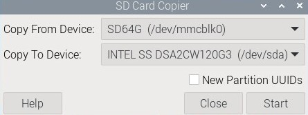 树莓派桌面版SD Card Copier界面截图
