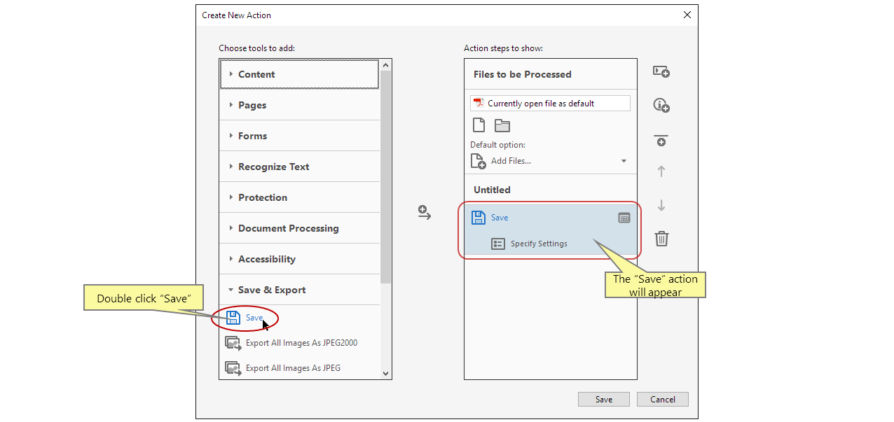 添加“保存”命令