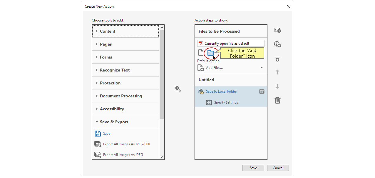 点击“添加文件夹”图标