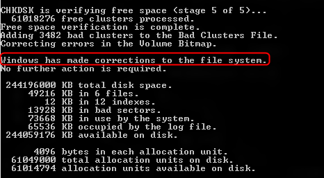 chkdsk 坏扇区