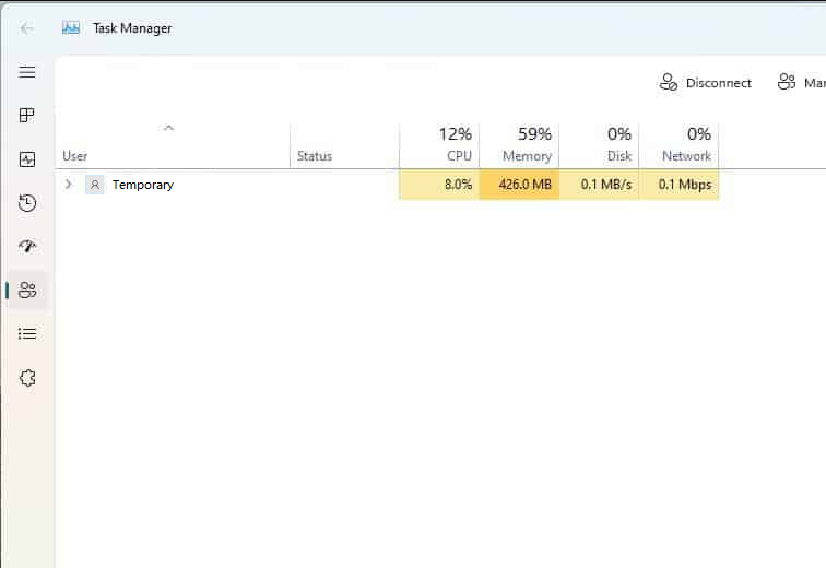 Windows 11任务管理器的用户选项卡