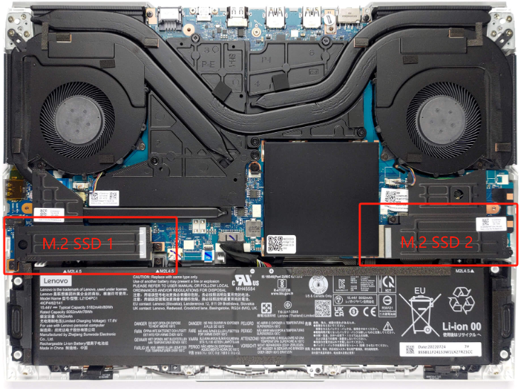 拯救者Pro 5i/5内部M.2插槽实拍图