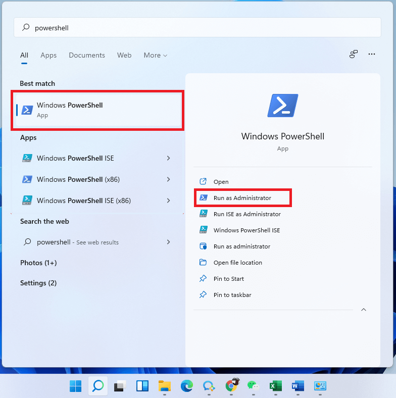 Windows 11开始菜单中的PowerShell