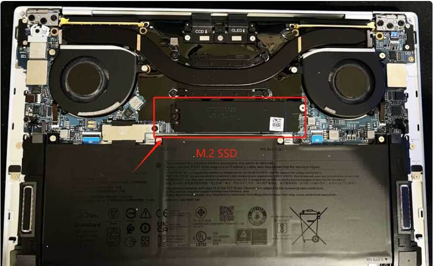 XPS 13/15/16内部结构示意图