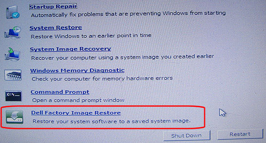 戴尔笔记本在Windows 7、Vista上无需密码恢复出厂设置