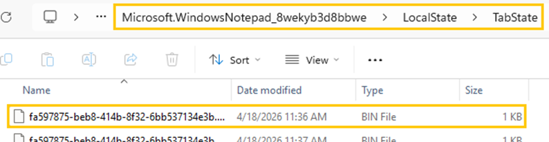 Windows 11 记事本 LocalState bin 文件