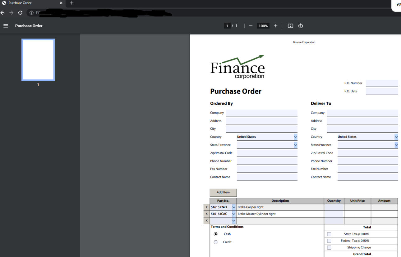 XFA表单PDF文件示例