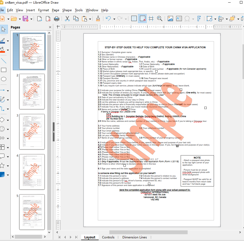 libreoffice draw 删除水印