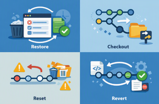 git restore、checkout、reset 与 revert 的区别