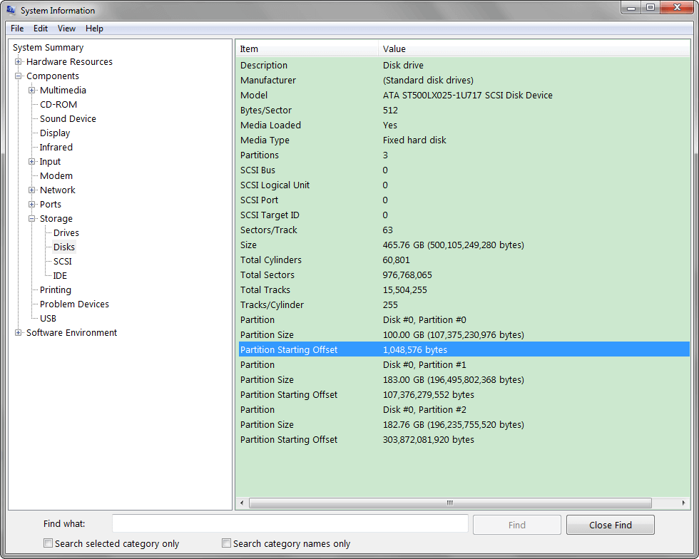 partition strarting offset