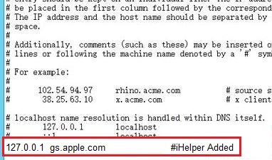 127.0.0.1 gs.apple.com #iHelper Added