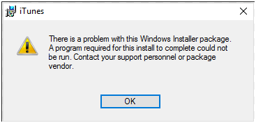此windows Installer 软件包有一个问题,完成此安装需要的程序不能运行