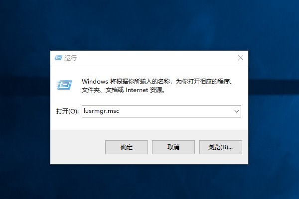 输入lusrmgr.msc命令