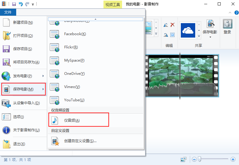 保存仅音频