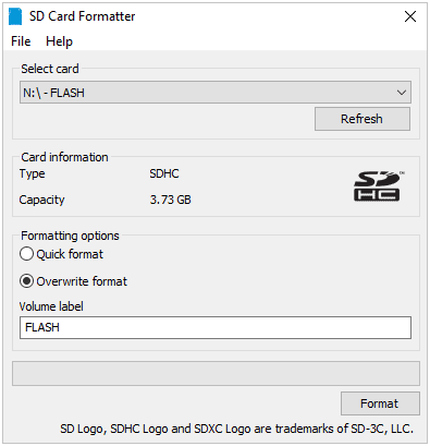 sd card formatter