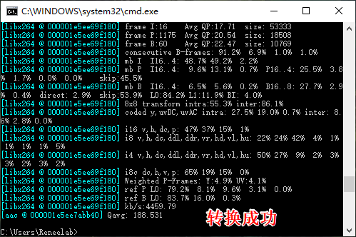 转换视频格式完成