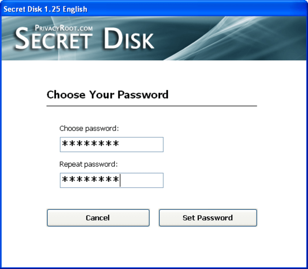 Secret Disk选择密码界面