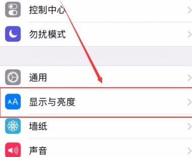 选择“显示与亮度”。
