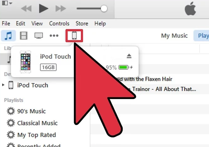 在iTunes中选择iPod Touch