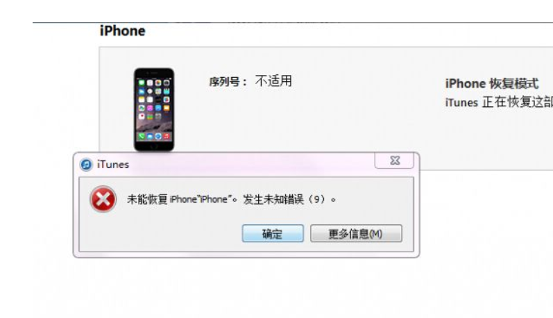 iPhone未知错误9