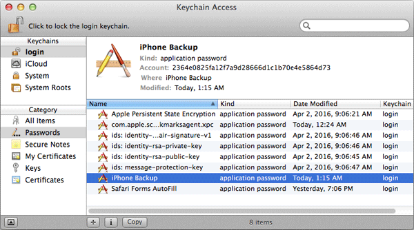 打开KeyChain Access
