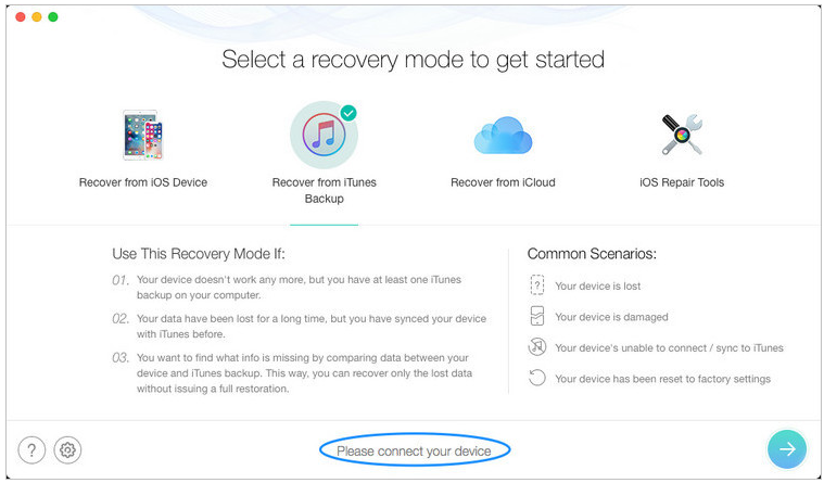 PhoneRescue iPhone Backup Unlocker软件使用界面