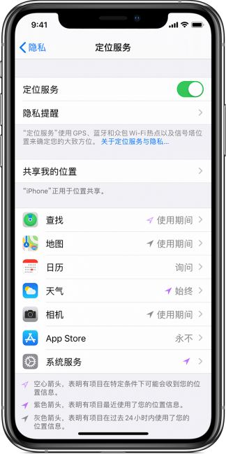 禁用定位服务