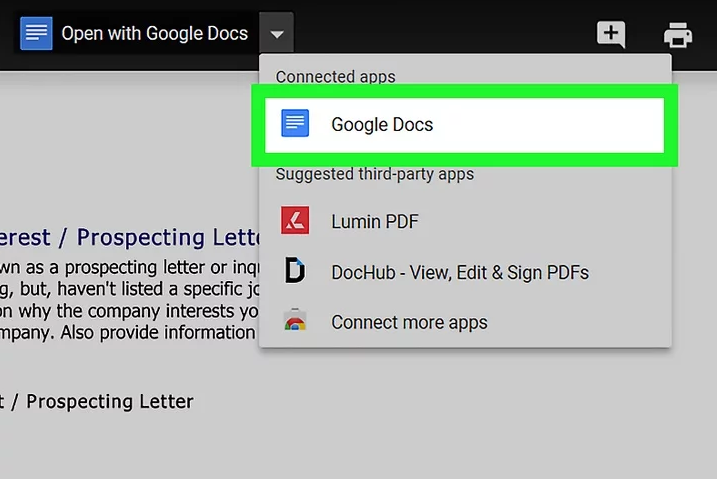 Google Docs选项