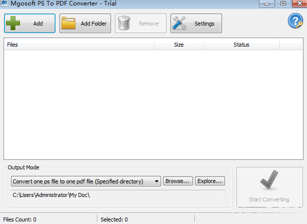 Mgosoft PS To PDF Converter格式转换工具