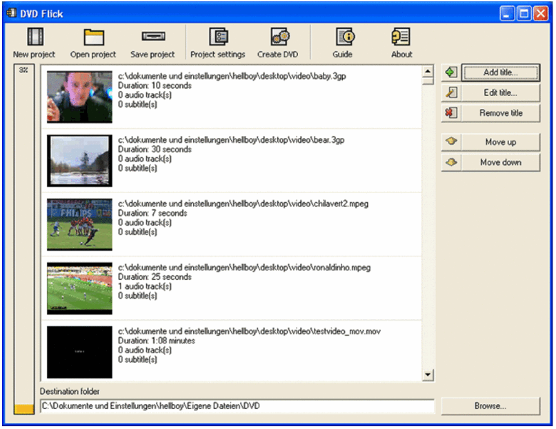 DVD Flick软件的操作界面