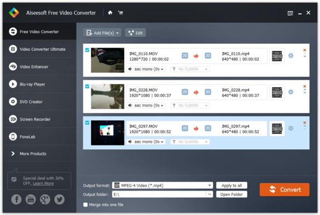 Aiseesoft Free Video Converter