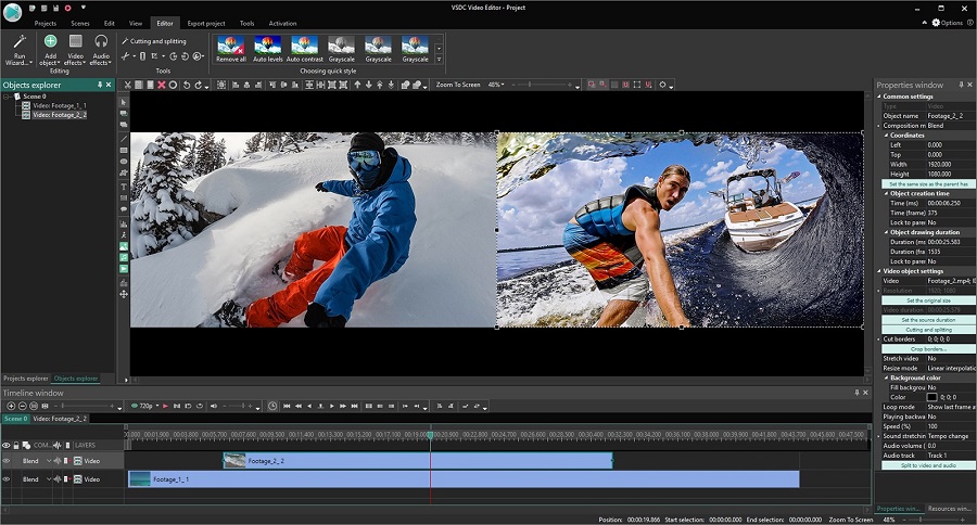 VSDC Free Video Editor软件操作界面