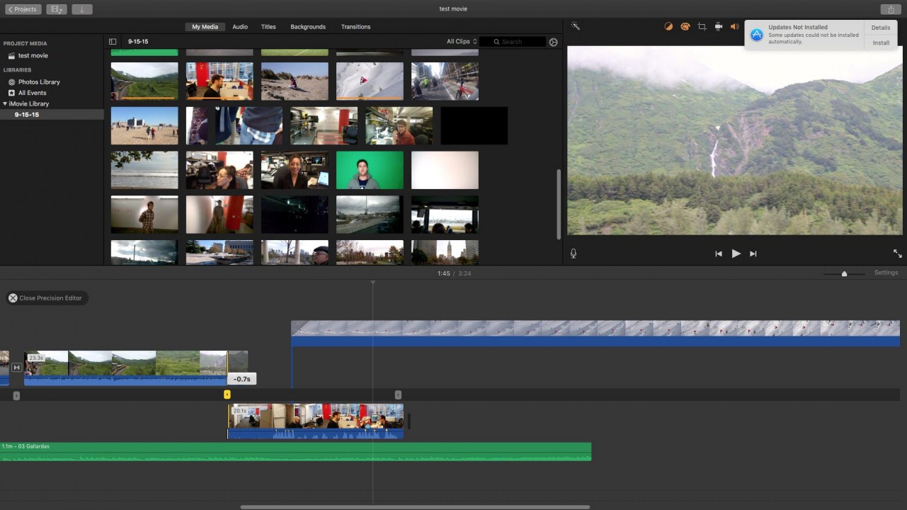 iMovie视频编辑工具操作界面