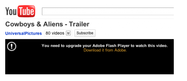 缺少Adobe Flash Player播放插件