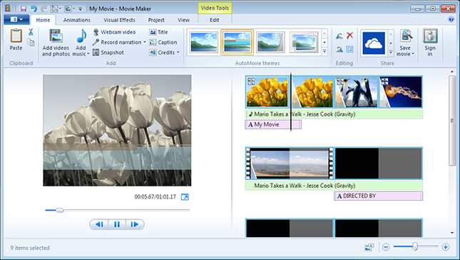 Windows Movie Maker软件操作界面