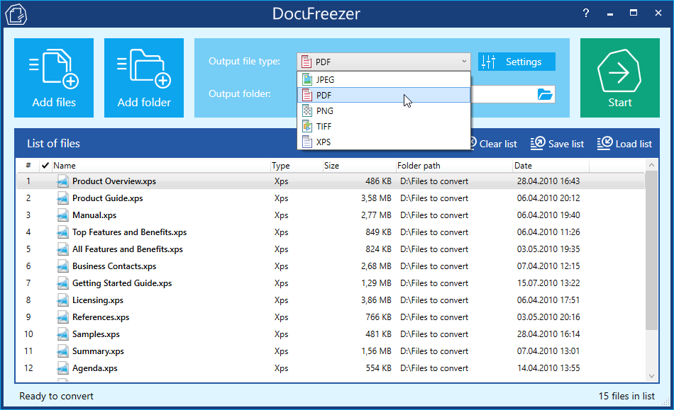 docufreezer转换xps文件