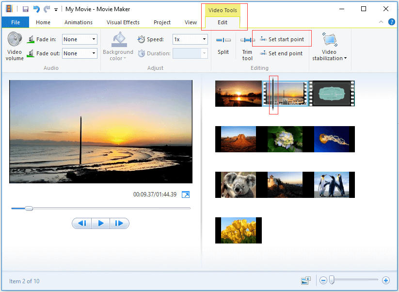 Windows Movie Maker软件操作界面
