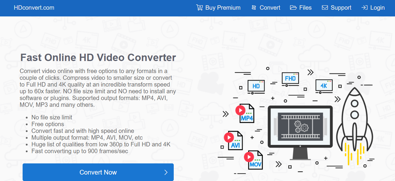 HDconvert.com在线工具操作界面