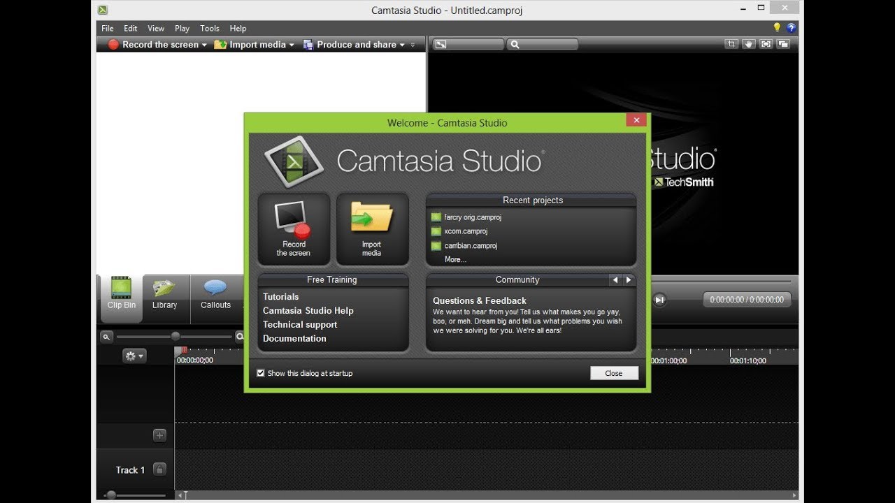 Camtasia软件操作界面