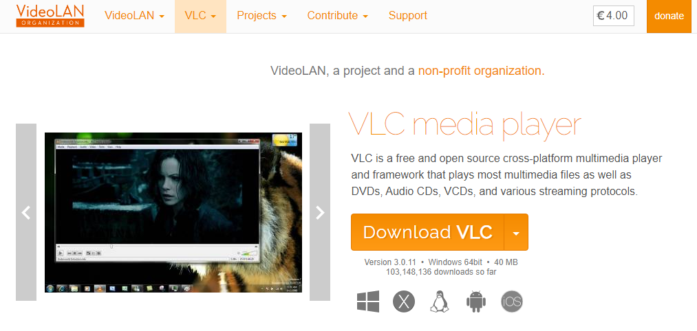 VLC播放器官网