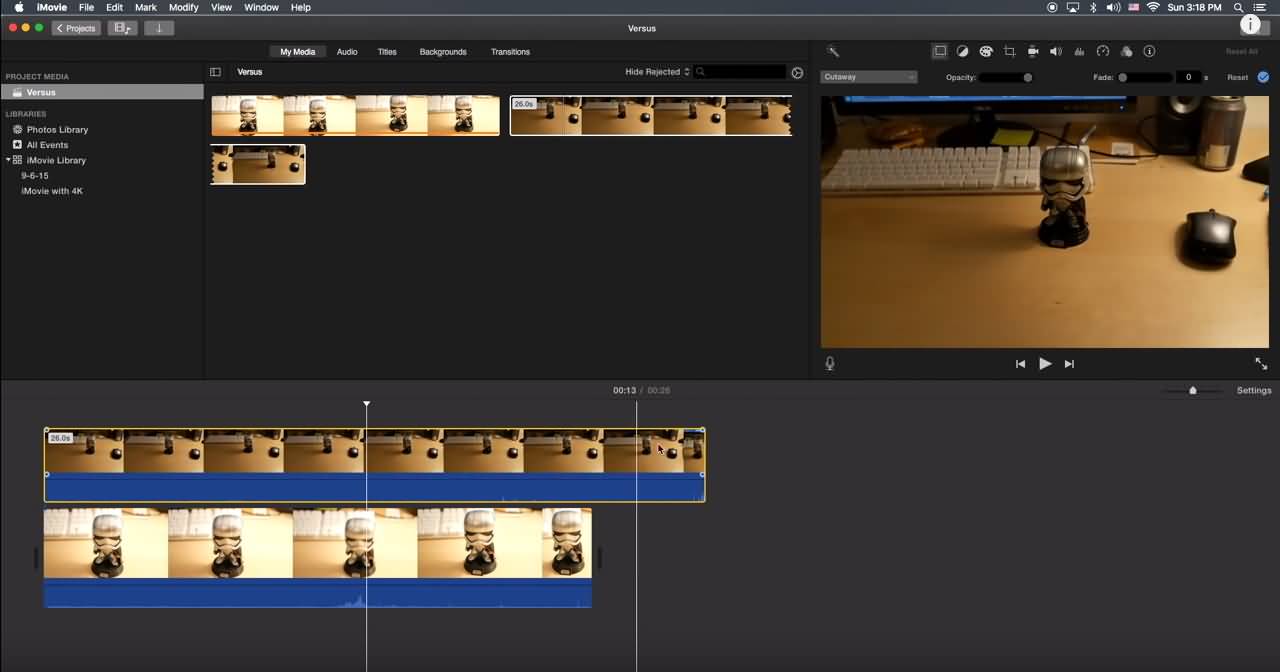 导入视频文件到iMovie
