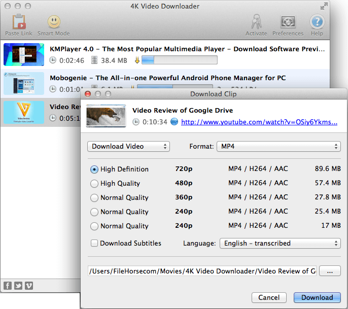 4K Video Downloader Mac